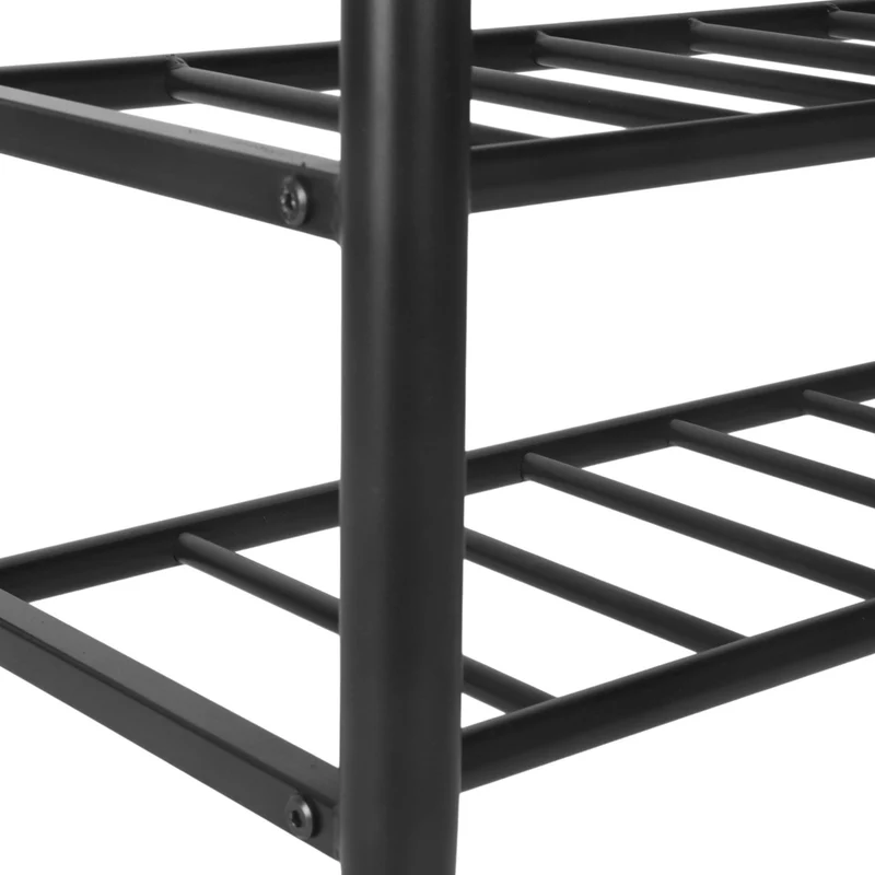 Banc à chaussures élégant avec 2 étagères pratique entrée 100 x 30 x 50 cm en fer noir 13_0017690