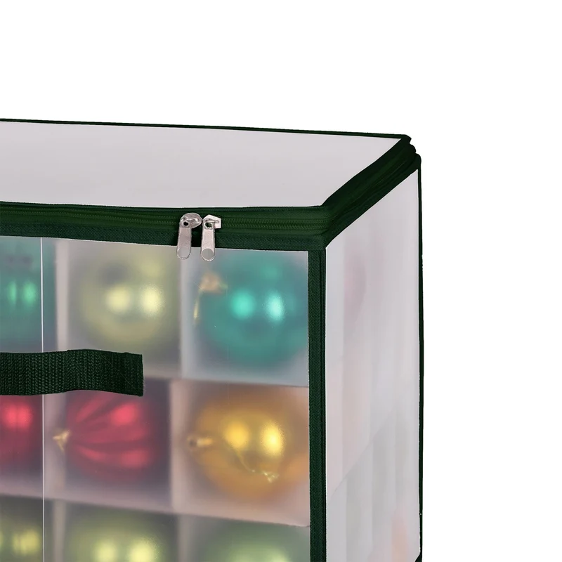 Boîte de rangement pour décorations de Noël 37 x 73 x 36 cm avec séparateurs ajustables en plastique transparent 13_0017997