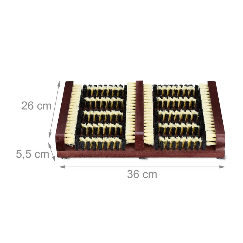 Grille gratte-pieds pratique antidérapante extérieur jardin 40 x 25 x 5 cm en bois marron 13_0015944