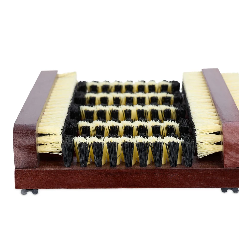 Grille gratte-pieds pratique antidérapante extérieur jardin 40 x 25 x 5 cm en bois marron 13_0015944