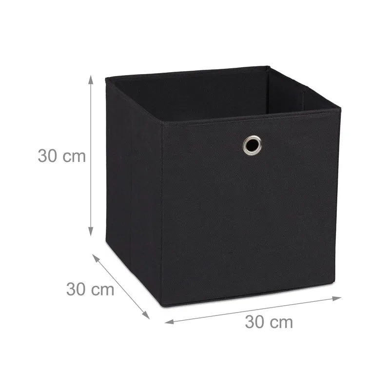 Lot de 4 bacs de rangement pliables pratiques chambre salon 30 x 30 x 30 cm en tissu gris 13_0014533