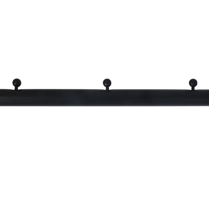 Porte-manteau sur pied avec étagère et 8 crochets pour couloir bureau 148 x 110 x 40 cm en fer noir 13_0017702