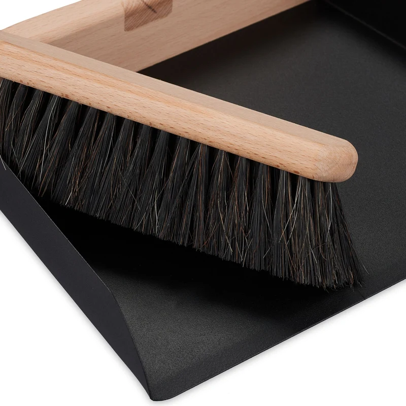 Lot d accessoires de nettoyage balayette et pelle 30 x 10 x 5 cm rangement mural en métal noir 13_0014651