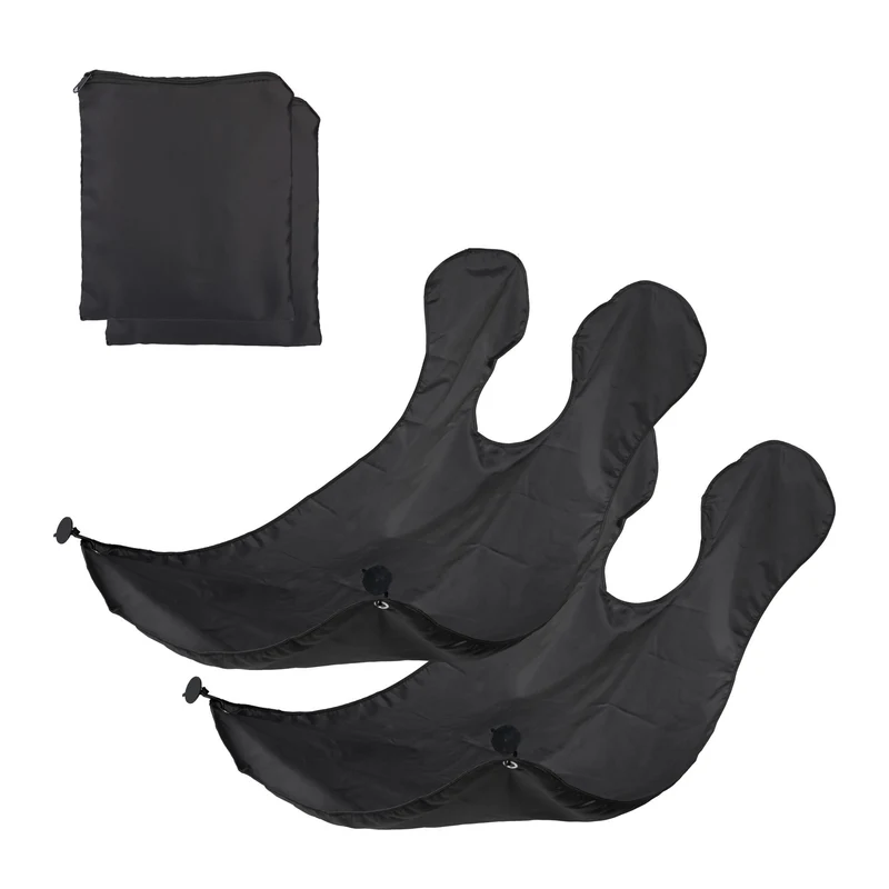 Lot de 2 tabliers de rasage pratiques avec ventouses 80 x 70 cm en polyester noir 13_0014762
