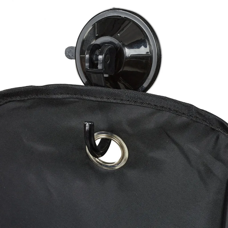 Lot de 2 tabliers de rasage pratiques avec ventouses 80 x 70 cm en polyester noir 13_0014762