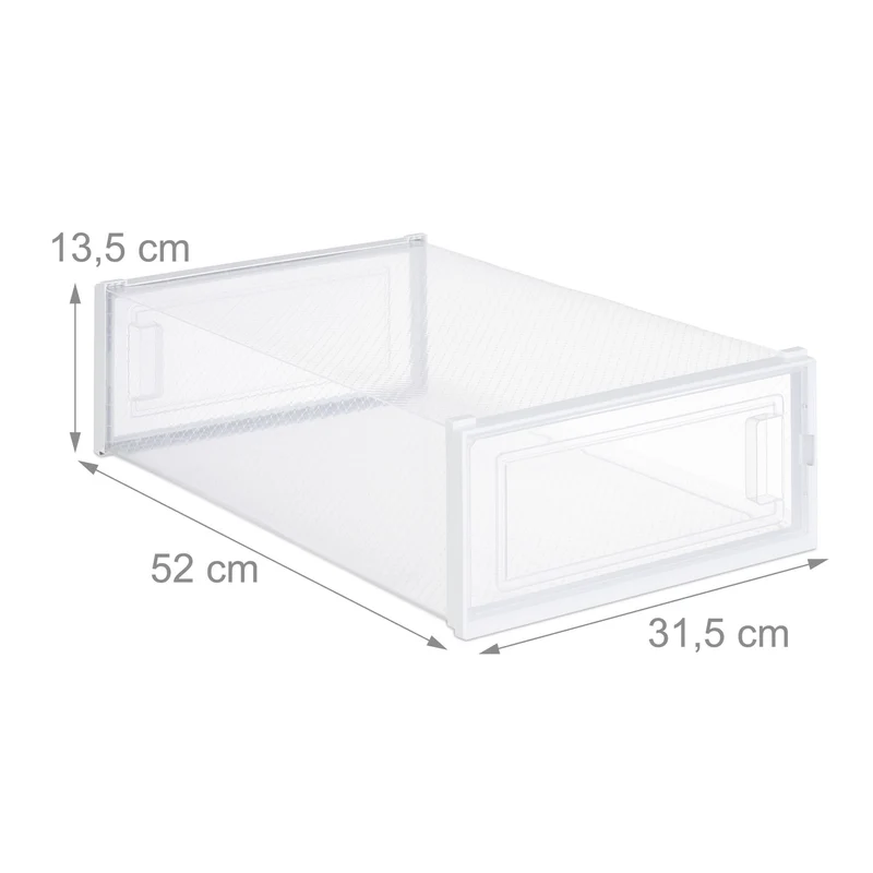 Lot de 6 boîtes à chaussures empilables rangement transparent pour bottes et autres accessoires en plastique transparent 13_0014514