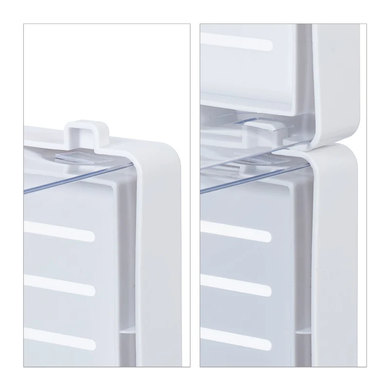 Lot de 6 boîtes à chaussures transparentes empilables rangement facile jusqu'à 45 en plastique transparent 13_0014527