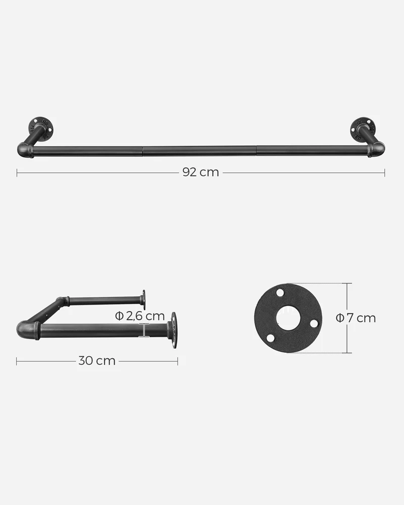 Portant à vêtement industriel lot de 2 gain de place capacité de 50 kg 92 x 30 x 75 cm installation facile noir 12_0006955