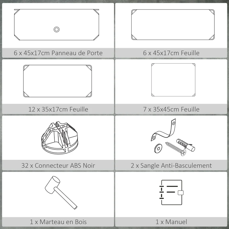 Armoire à chaussures 6 cubes modulable empilable 49 x 36,5 x 108 cm gain de place semi transparent épuré en PP blanc 21_0005798