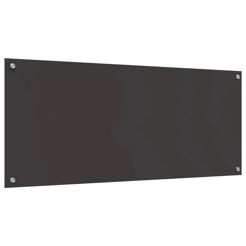Dosseret de cuisine moderne thermorésistant 120 x 50 x 0,6 cm design épuré en verre trempé gris foncé 02_0058487