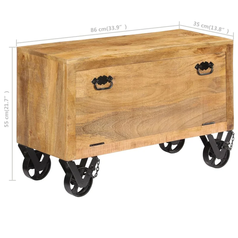 Armoire à chaussures range chaussures rangement meuble entrée couloir salon 86 x 35 x 55 cm bois de manguier solide brun 02_0021397