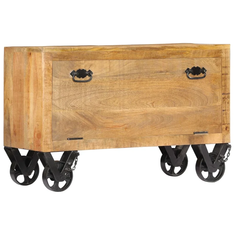 Armoire à chaussures range chaussures rangement meuble entrée couloir salon 86 x 35 x 55 cm bois de manguier solide brun 02_0021397