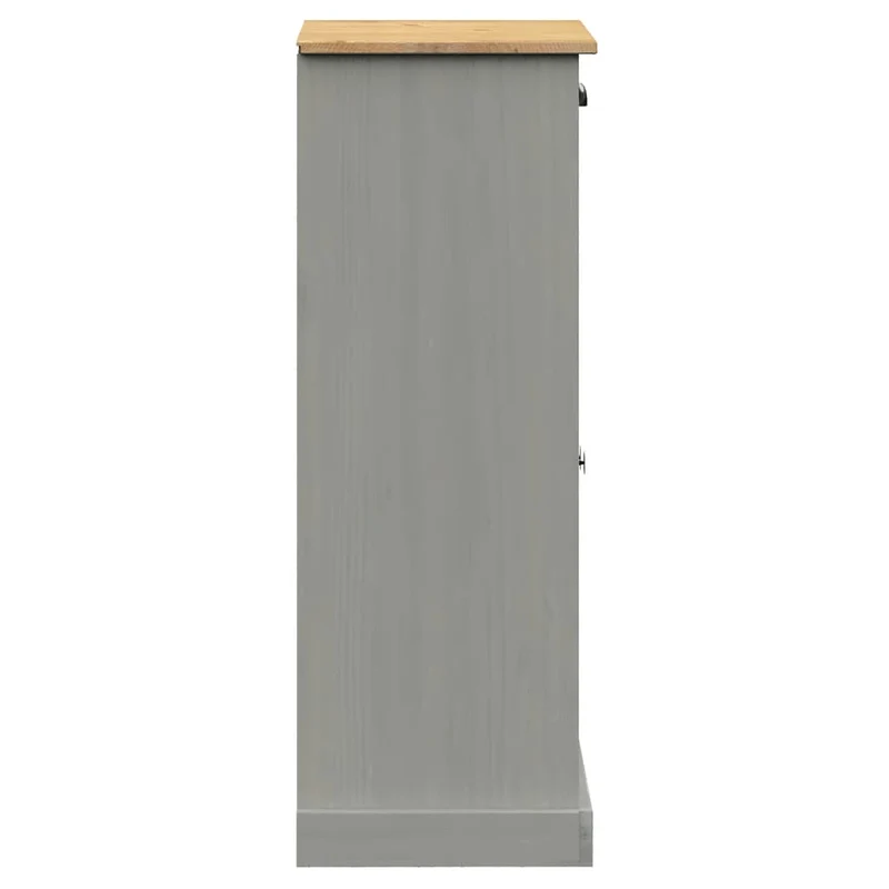 Armoire à chaussures range chaussures rangement meuble entrée couloir salon 60 x 35 x 96 cm bois massif de pin gris 02_0022117