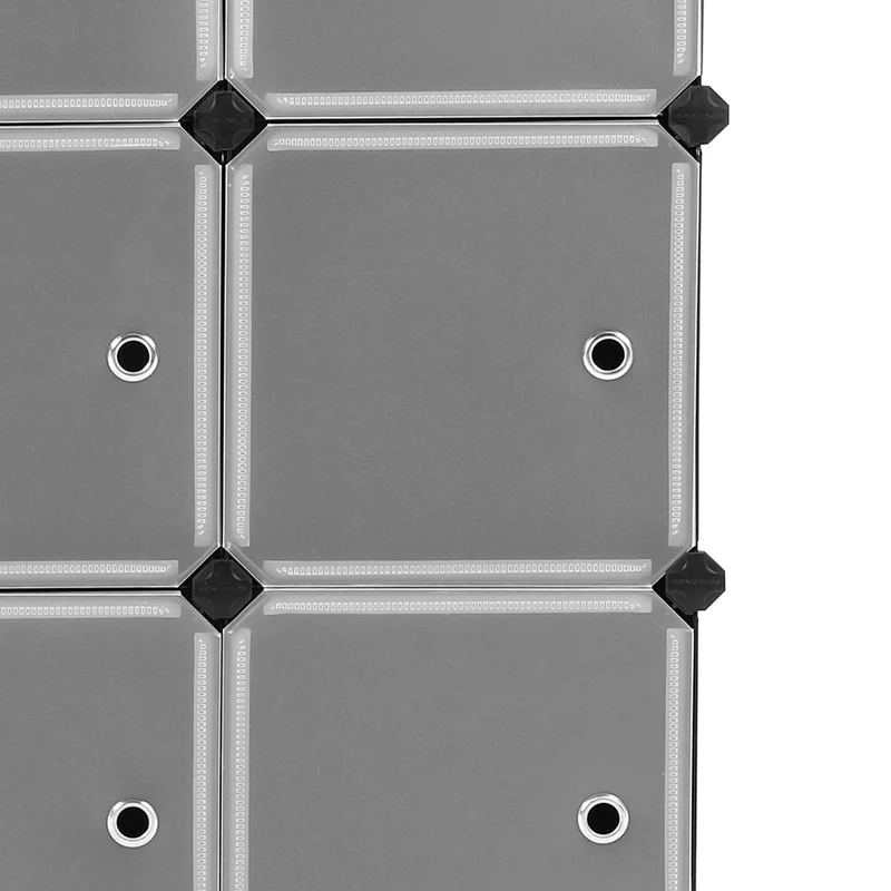 Meuble de rangement modulable 9 compartiments étagère en plastique avec portes pour vêtements chaussures jouets livres assemblage facile noir 12_0003571