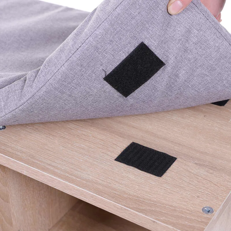 Banc à chaussures étagère à chaussures meuble de rangement 10 compartiments avec coussin pour entrée 104 x 30 x 48 cm couleur chêne 12_0002649