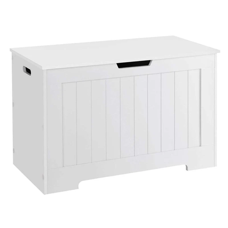 Coffre à jouets coffre de rangement banc de chaussures meuble de rangement pour jouet bout de lit grande capacité 76 cm blanc 12_0003299