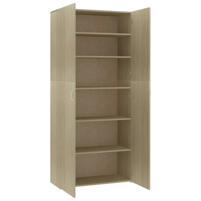 Armoire à chaussures range chaussures rangement meuble entrée couloir salon sonoma 80 x 35,5 x 180 cm bois ingénierie brun 02_0021735