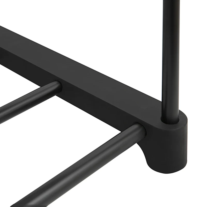 Étagère à chaussures à 6 niveaux meuble de rangement polyvalent cadre en fer personnalisable peu encombrant pour entrée salon chambre 45 x 30 x 106 cm noir 12_0003578