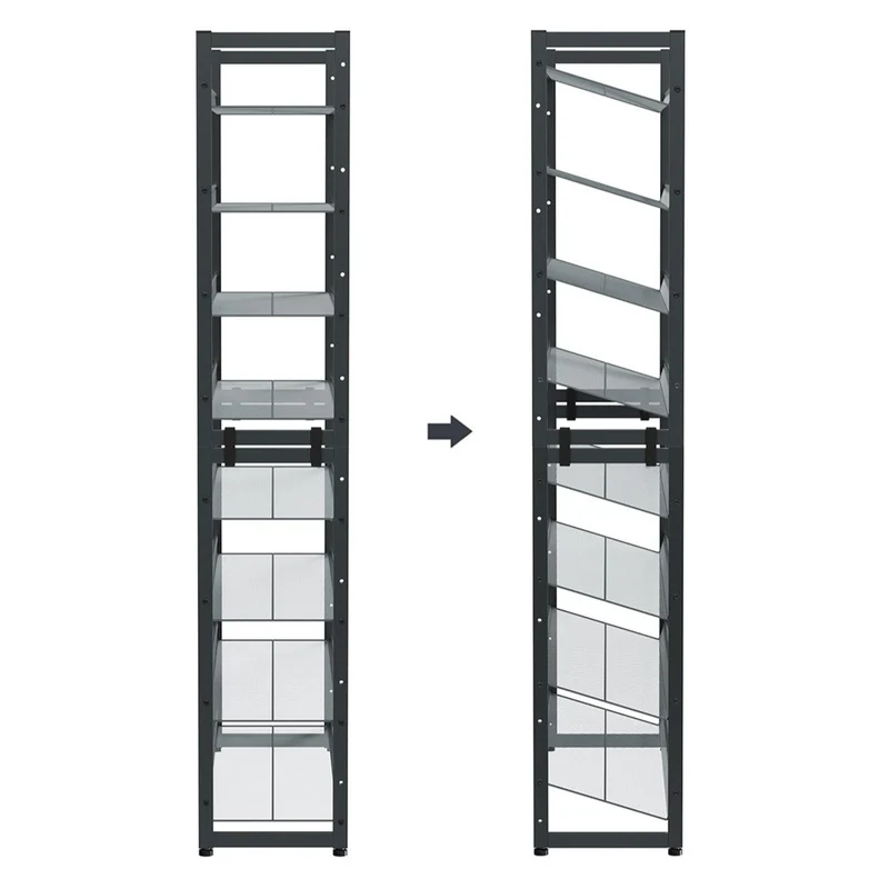 Étagère à chaussures de 8 niveaux ensemble de 2 étagères de chaussures empilable de 4 niveaux étagère de rangement en métal 163,5 cm étages réglables gris froid 12_0002661