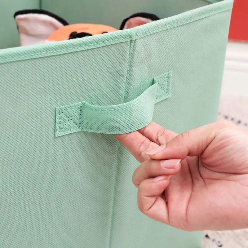 Boîtes de rangement lot de 3 organisateurs pour jouets cubes pliables avec poignées pour chambre d'enfant salle de jeux 30 x 30 x 30 cm thème de l'espace bleu vert et rose 12_0002274
