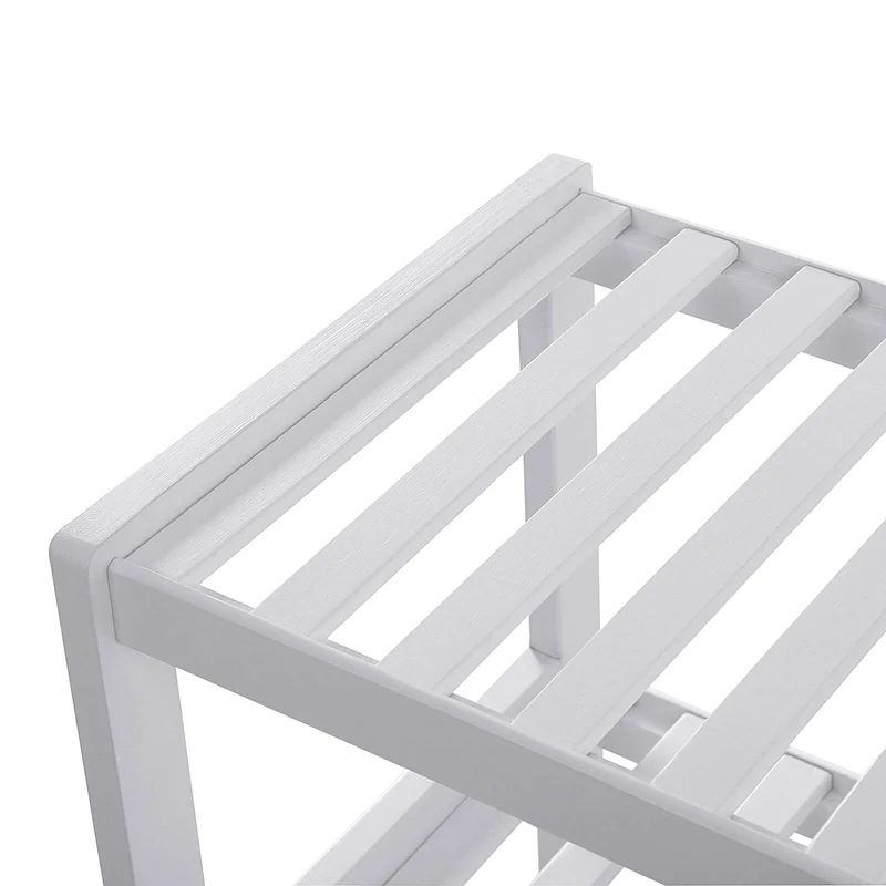 Étagère à chaussures étagère de rangement 3niveaux en bambou 70 x 26 x 55 cm blanc 12_0005493