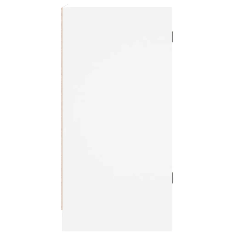 Armoire latérale avec portes vitrées blanche 35 x 37 x 75 cm rangement spacieux déco contemporain en bois blanc 02_0049317