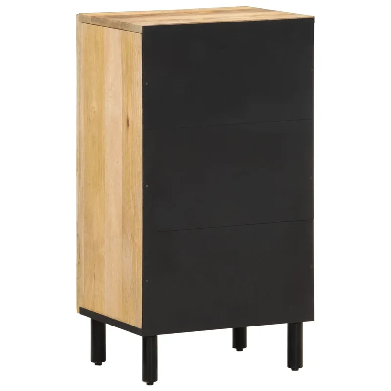 Armoire latérale vintage avec motifs sculptés 40 x 33 x 75 cm grand espace de rangement en bois massif de manguier 02_0047291