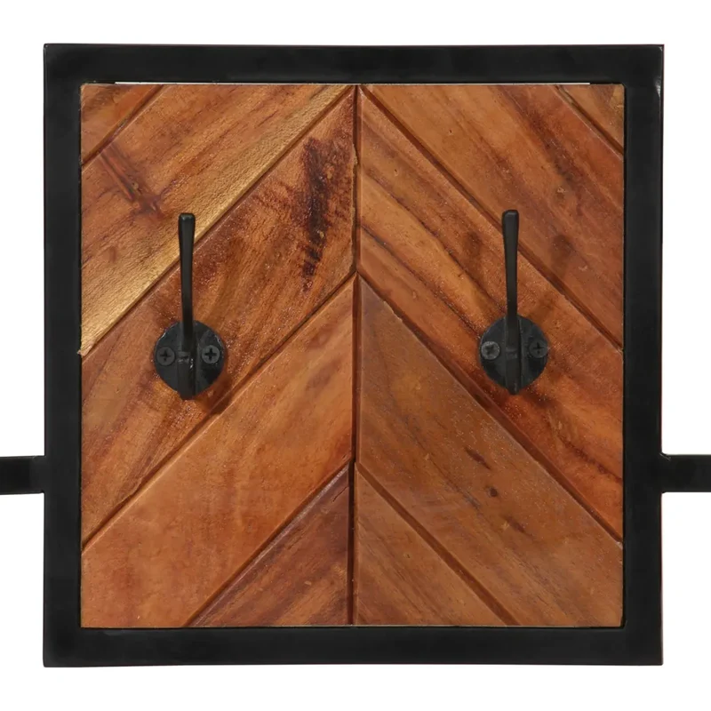 Porte-manteau mural 90 x 1 x 35 cm avec 6 crochets design contemporain salle d'entrée en bois acacia 02_0047564