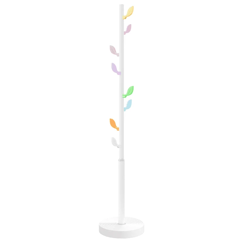 Porte-manteau blanc pratique design scandinave rangement couloir 172 x 35 x 35 cm en fer enduit de poudre blanc 02_0047589