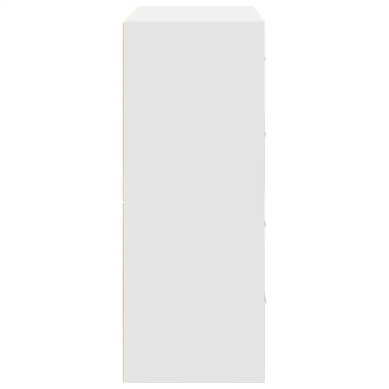 Lot de 2 armoires de rangement empilables avec 2 tiroirs 60 x 31 x 40 cm en bois d'ingénierie blanc 02_0051189