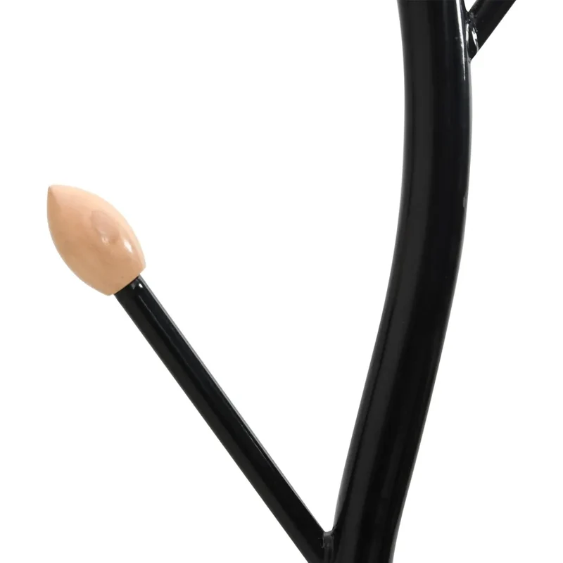 Porte-manteau noir pratique avec 8 patères rangement 177 x 37 cm en fer enduit de poudre noir 02_0047592