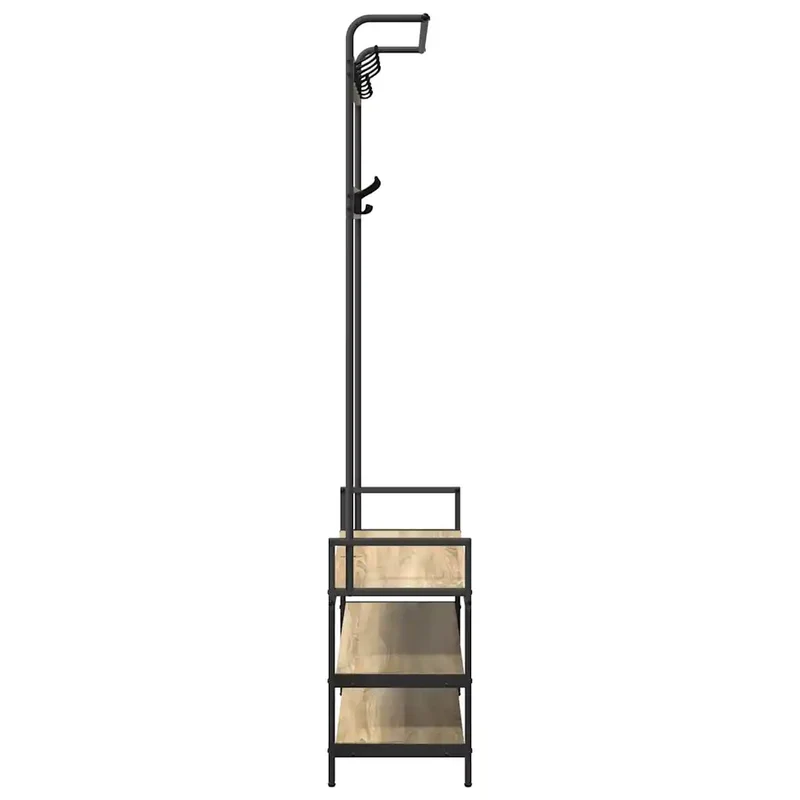 Porte-manteau rectangulaire avec rangement 95 x 34 x 184 cm design contemporain entrée en bois d'ingénierie chêne sonoma 02_0052641