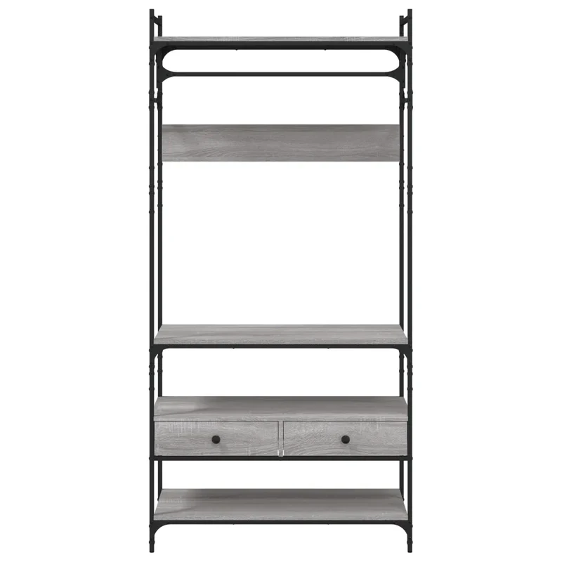 Armoire à tiroirs compacte rangement élégant chambre 89 x 39 x 184 cm en bois d'ingénierie gris 02_0049392