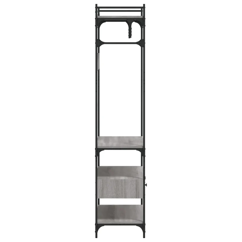 Armoire à tiroirs compacte rangement élégant chambre 89 x 39 x 184 cm en bois d'ingénierie gris 02_0049392