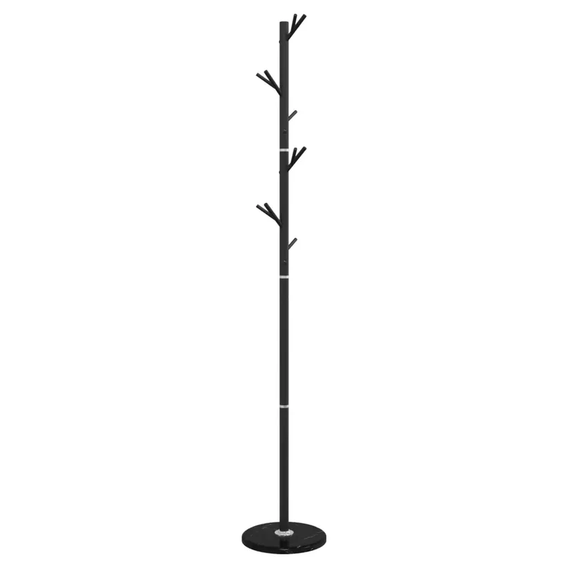 Porte-manteau sur pied stable avec 12 patères 175 x 29 cm en fer enduit de poudre noir 02_0047601