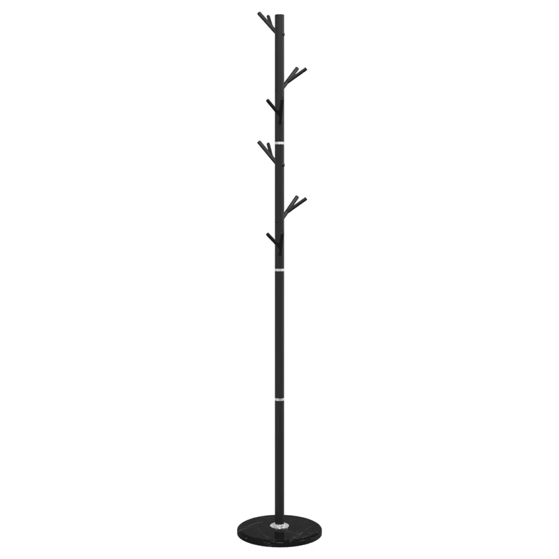 Porte-manteau sur pied stable avec 12 patères 175 x 29 cm en fer enduit de poudre noir 02_0047601