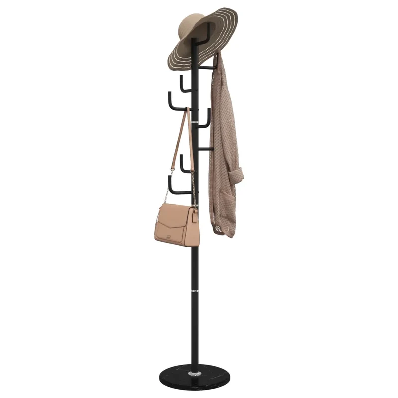 Porte-manteau sur pied pratique 183 x 37 x 37 cm 8 patères stable moderne en fer noir 02_0047603