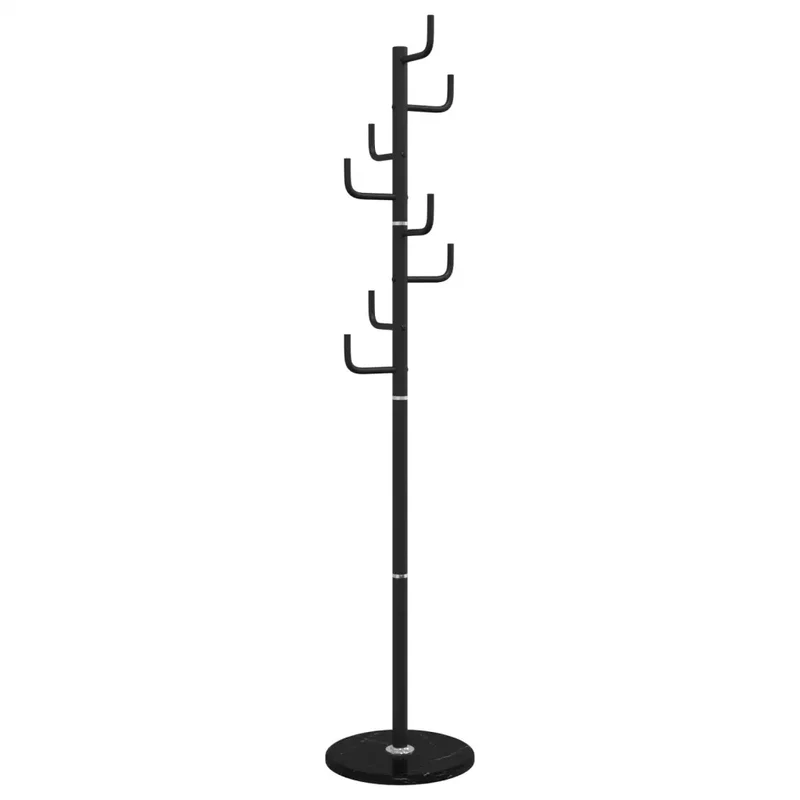 Porte-manteau sur pied pratique 183 x 37 x 37 cm 8 patères stable moderne en fer noir 02_0047603