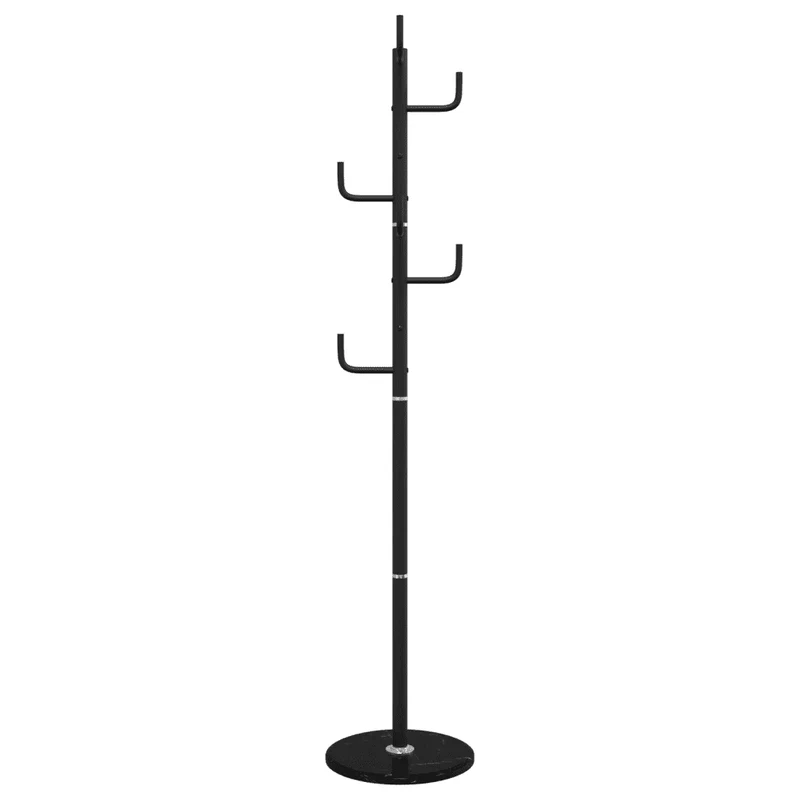 Porte-manteau sur pied pratique 183 x 37 x 37 cm 8 patères stable moderne en fer noir 02_0047603