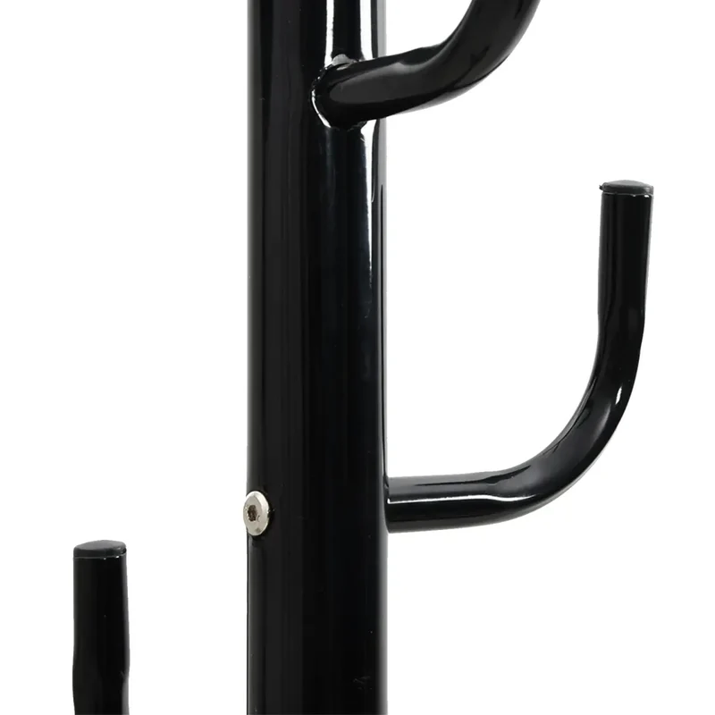Porte-manteau sur pied pratique 183 x 37 x 37 cm 8 patères stable moderne en fer noir 02_0047603