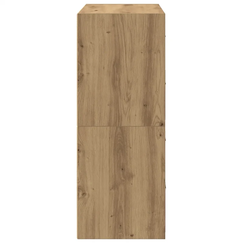 Lot de 2 armoires de rangement empilables 60 x 31 x 40 cm avec 2 tiroirs pratique style contemporain en bois d'ingénierie chêne artisanal 02_0051204