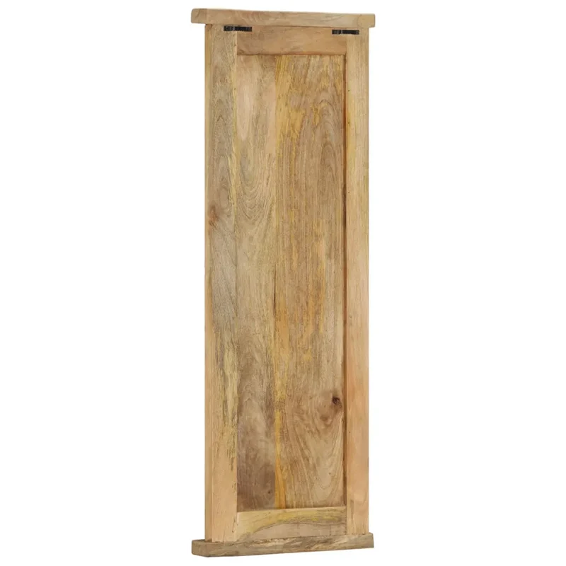 Lot de 2 porte-manteaux muraux vintage en bois de manguier massif 38 x 100 cm avec crochets robustes en fer en bois marron 02_0046939