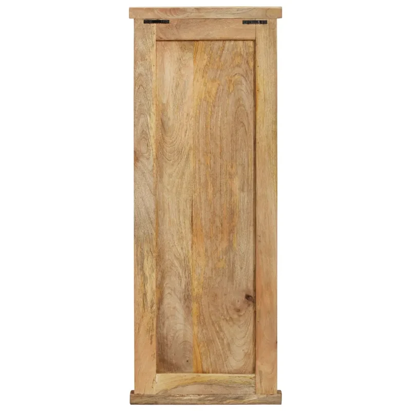 Lot de 2 porte-manteaux muraux vintage en bois de manguier massif 38 x 100 cm avec crochets robustes en fer en bois marron 02_0046939