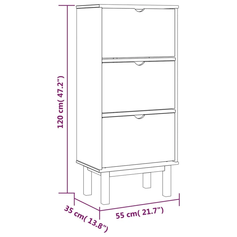 Armoire à chaussures range chaussures rangement meuble entrée couloir salon et 3 tiroirs et bois pin gris 02_0022036