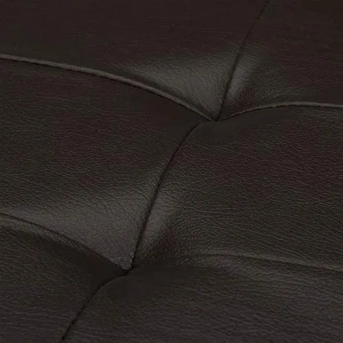 Tabouret pliant synthétique pouf de rangement pliant pliable 114 cm marron 13_0002807