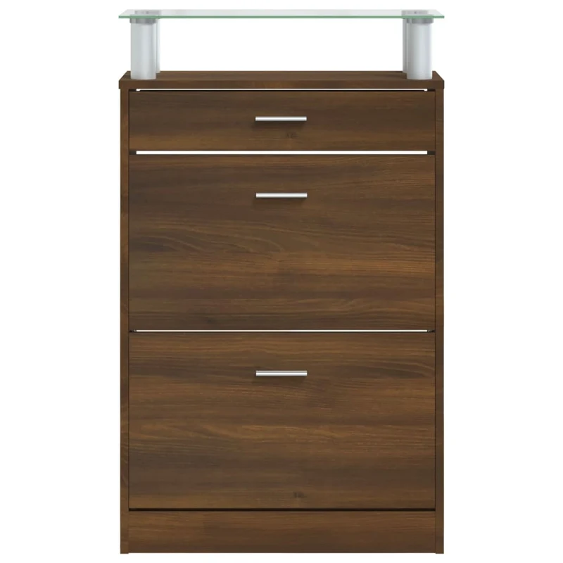 Armoire à chaussures range chaussures rangement meuble entrée couloir salon 63 x 24 x 104 cm bois d'ingénierie brun 02_0021645