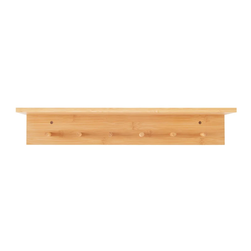 Portemanteau meuble d'entrée design mural 59 x 17 x 10 cm naturel 03_0010375