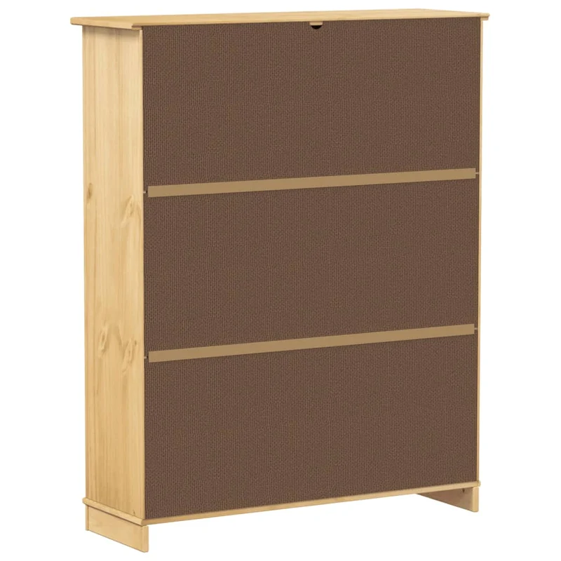 Armoire à chaussures range chaussures rangement meuble entrée couloir salon Corona 99 x 32 x 124,5 cm bois de pin massif brun 02_0021747