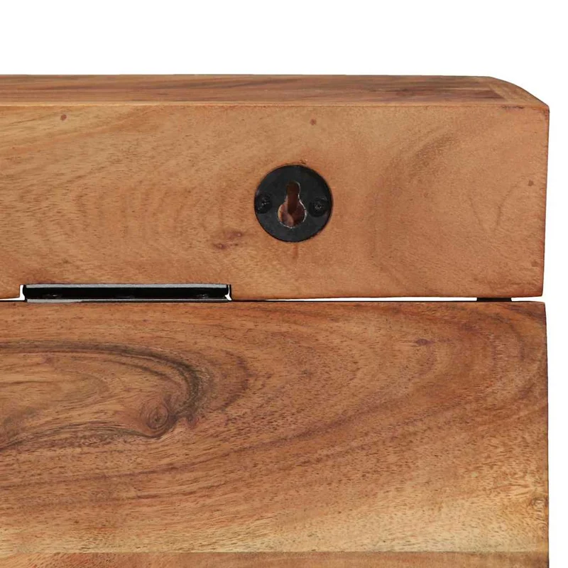 Porte-manteau design moderne rangement mural 73 x 19 x 23 cm en bois d'acacia marron 02_0057997