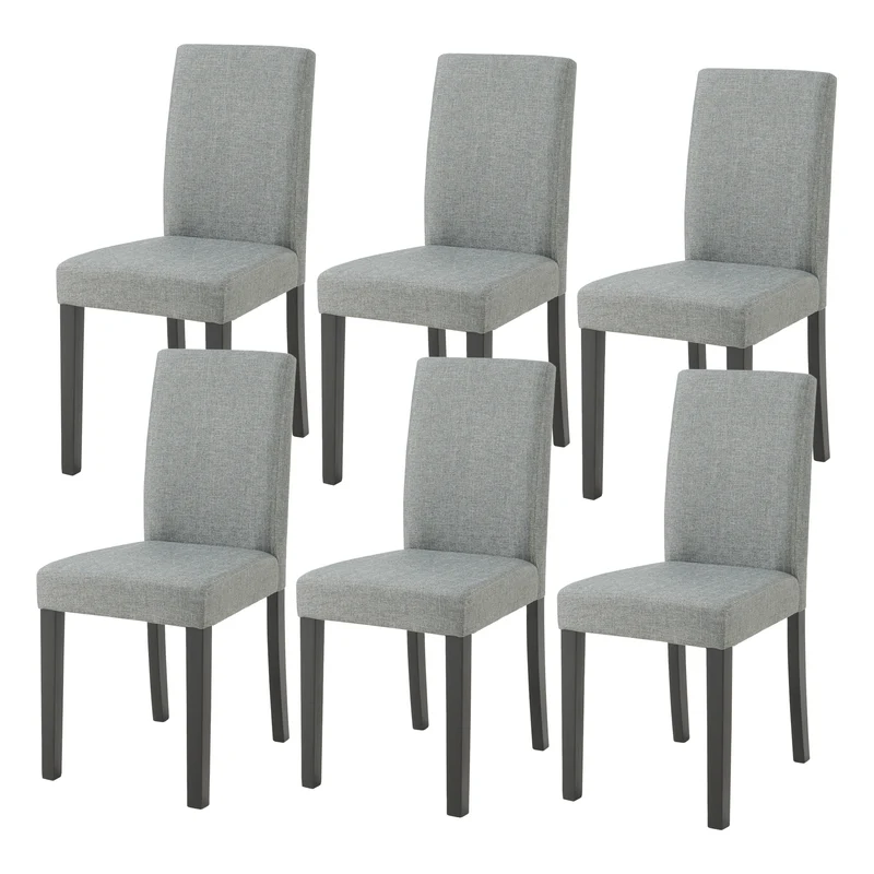 Lot de 6 chaises de salle à manger gris clair 03_0009898